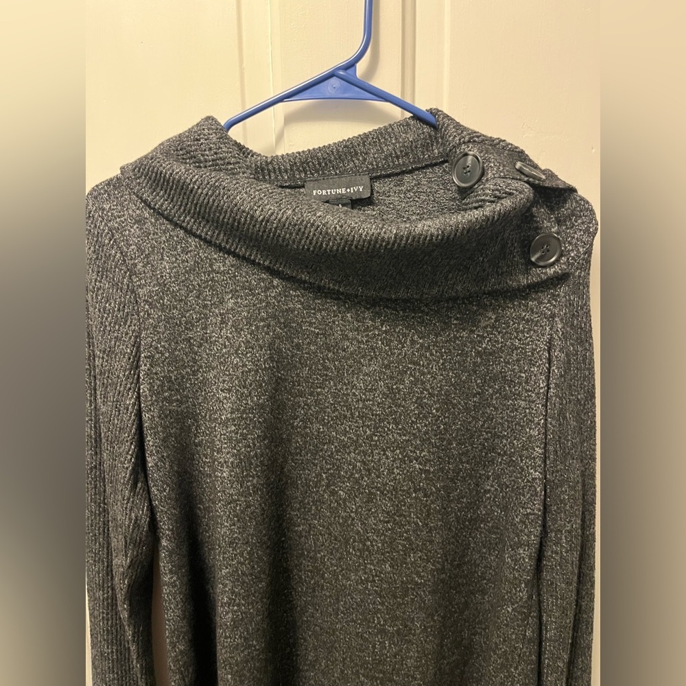 Fortune + Ivy Gray Cowl Neck Sweater